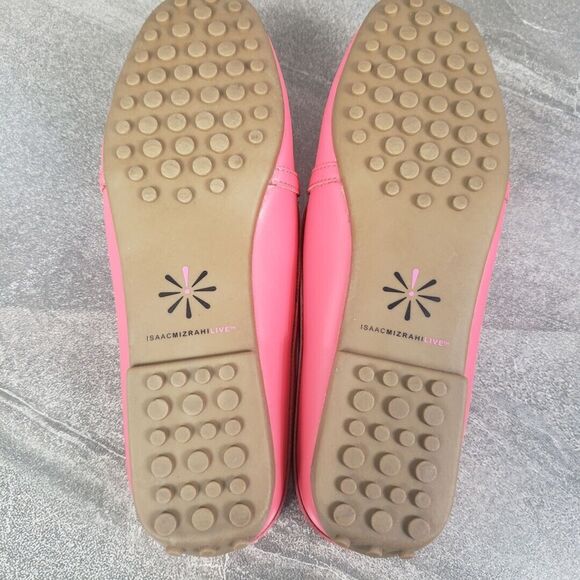 Isaac Mizrahi Live Chain Loafer Womens 7 Medium Pink Square Moc Toe Shoes - Picture 5 of 12
